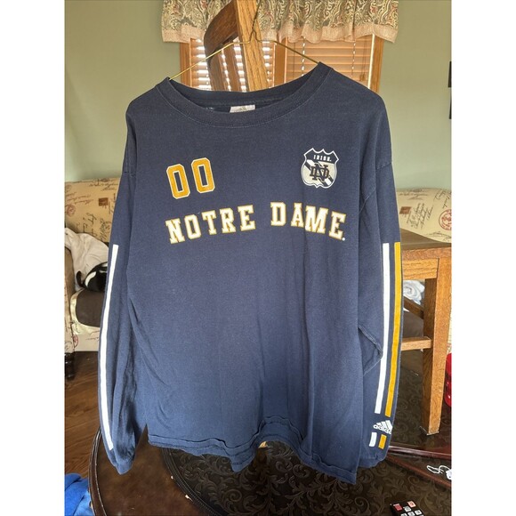 Vintage Adidas Notre Dame Fighting Irish Long Sleeve Shirt/ Sz: Medium - Picture 1 of 5